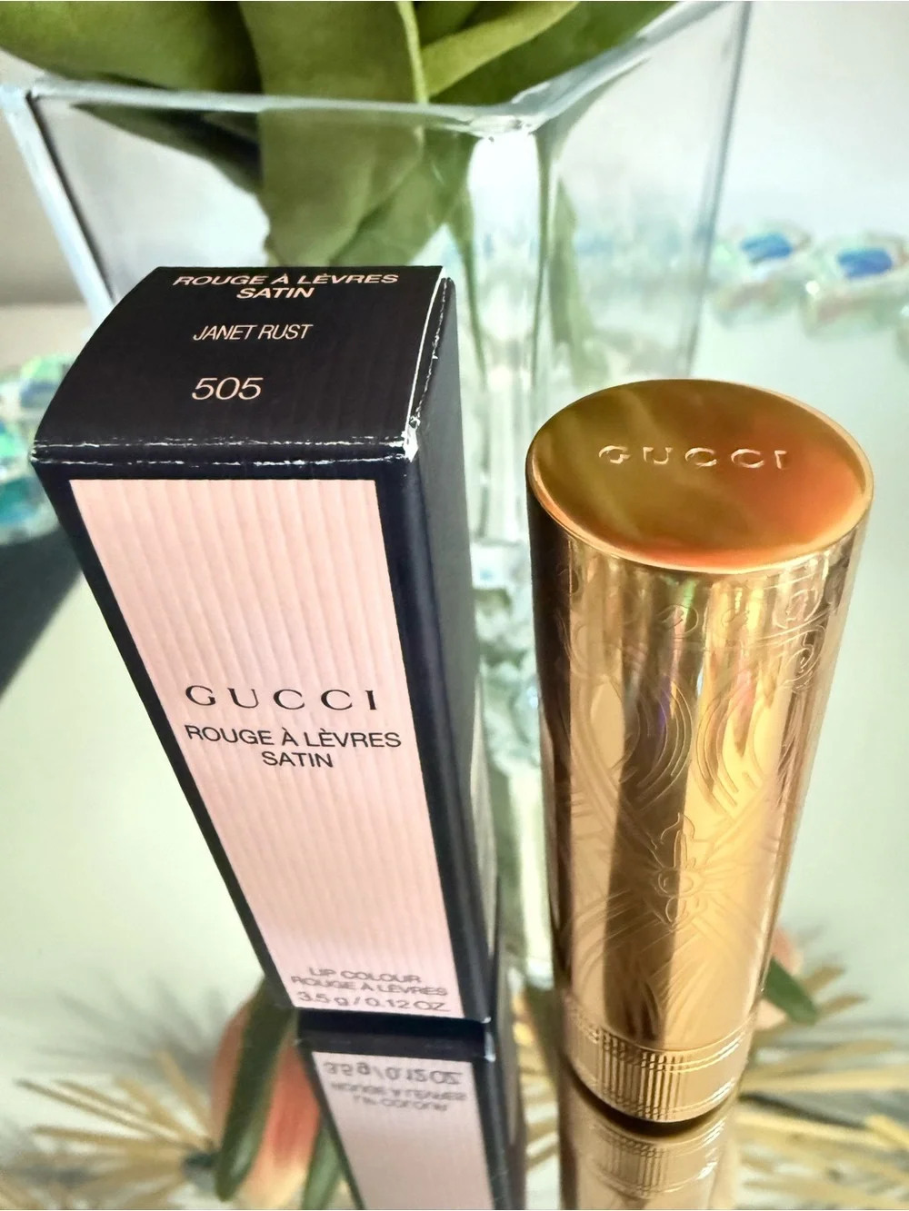 GUCCI Women NEW Rouge À Lèvres Satin Lipstick 505 Janet Rust Luxury